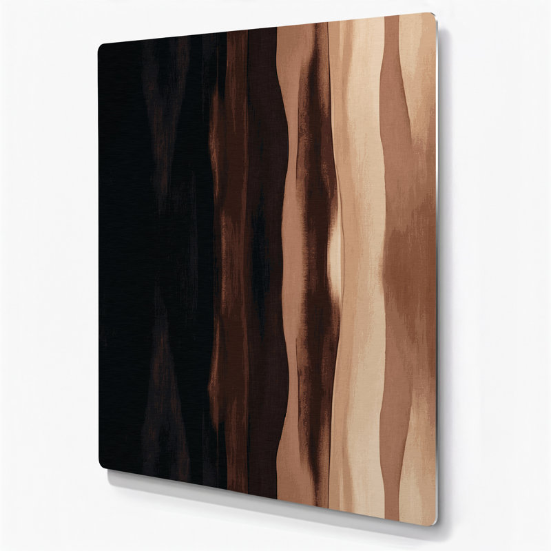Abstrait couleur champ 6, art mural en métal brun, H 12 po x l 18 po