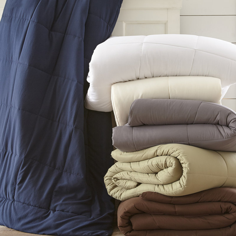Navy King Reversible Down Alternative Microfiber Comforter Set