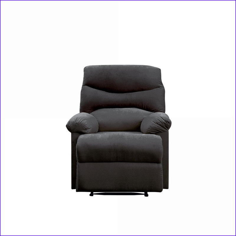 Recliners with Pillow Top Arms &amp; External Latch Handle | Black Woven Fabric | Metal Frame, Polyester - Black