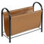 Porte-revues sur pied en similicuir caramel