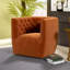 Chaise pivotante en velours orange brûlé Delaney-1437598654