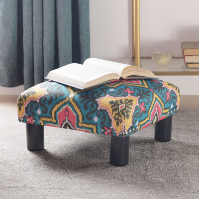 Atalee 41cm Wide Square Ikat Standard Ottoman