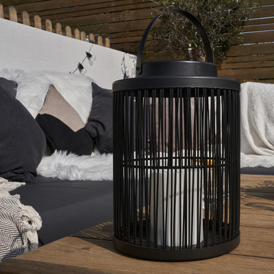Mishel 22cm Battery Powered Integrated LED Barrel Lantern with Electric Candle