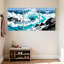 «Nautical & Beach Ocean Waves Crashing Against Geometric Icebergs», ensemble de 3 impressions d'art sur toile-547483363
