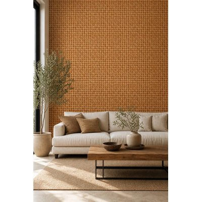 Woven Texture Wallpaper Basket Weave Removable Rattan Wall Double Roll