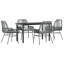 Ensemble repas de patio avec coussins en verre et poly rotin-727446107-727446060-727446055