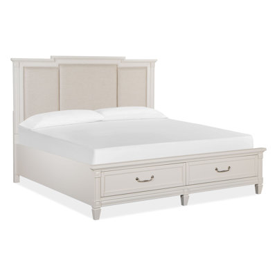 Cal. King Panel Upholstered Storage Bed