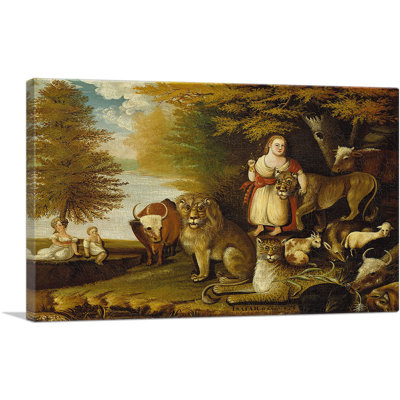 «Peaceable Kingdom 1830» par Edward Hicks, reproduction d'art sur toile tendue