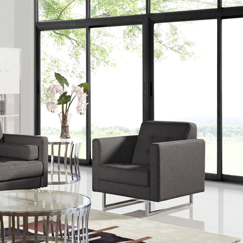 Opus Upholstered Armchair, Grey