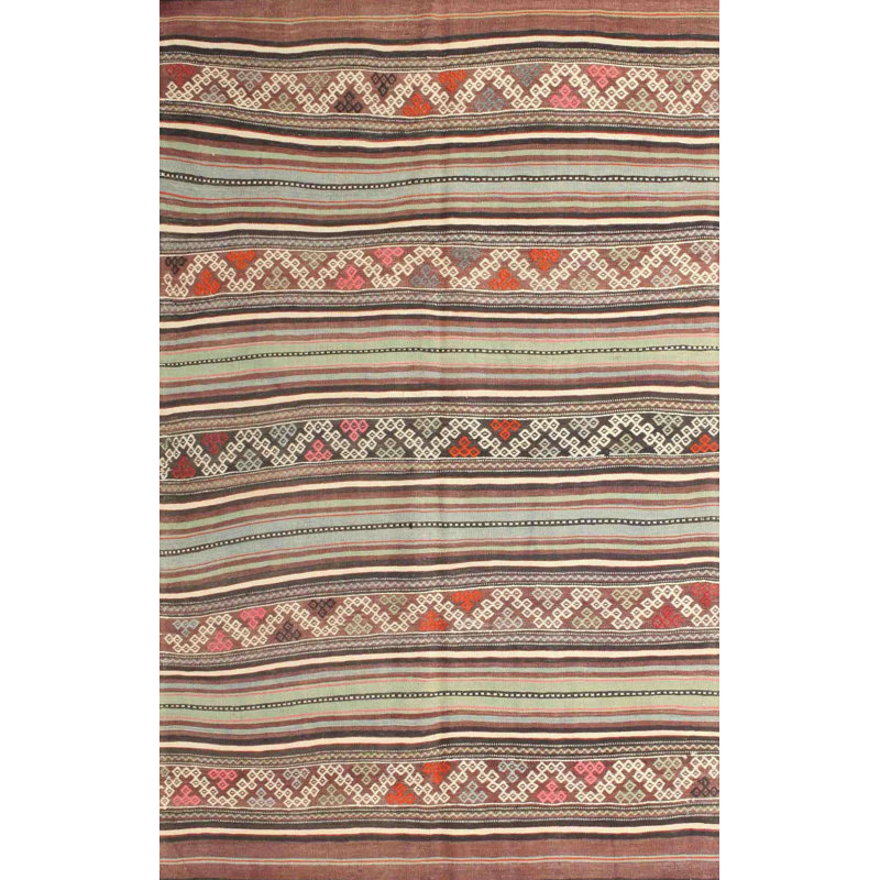 Tapis brun à motif géométrique, Rectangle 7 pi x 9 pi