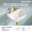DeerValley Rectangular Wall Mounted Bathroom Sink, White Ceramic Basin with Tap Hole, 41x31x12cm