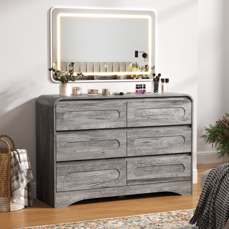 47 " W 6 - Drawer Dresser, Gray
