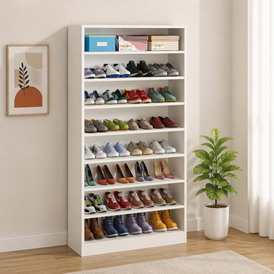 9‑Tier Open Tall Narrow Shoe Storage Cabinet, Freestanding Shoe Organizer for Entryway, Closet, Living Room