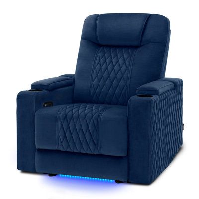 Fauteuil de cinéma maison inclinable électrique de 25,6 po de largeur avec appui-tête réglable et lumière DEL