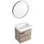 Petit meuble-lavabo avec lavabo en céramique et tiroir mural