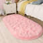 Tapis de salon rose à poils longs lavable et antidérapant