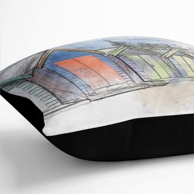 Square Cushion, 40cm H x 40cm W x 15cm D, Black