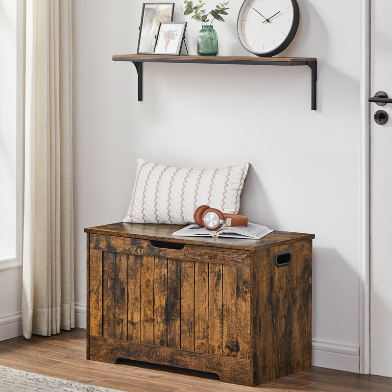Banc de rangement à couvercle relevable l 30 po Enzzo avec capacité de 600 lb, Brun