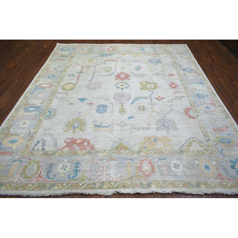 Oushak Collection, Transitional One-of-a-Kind Rectangle 8'1" X 9'6" Hand Knotted Area Rug