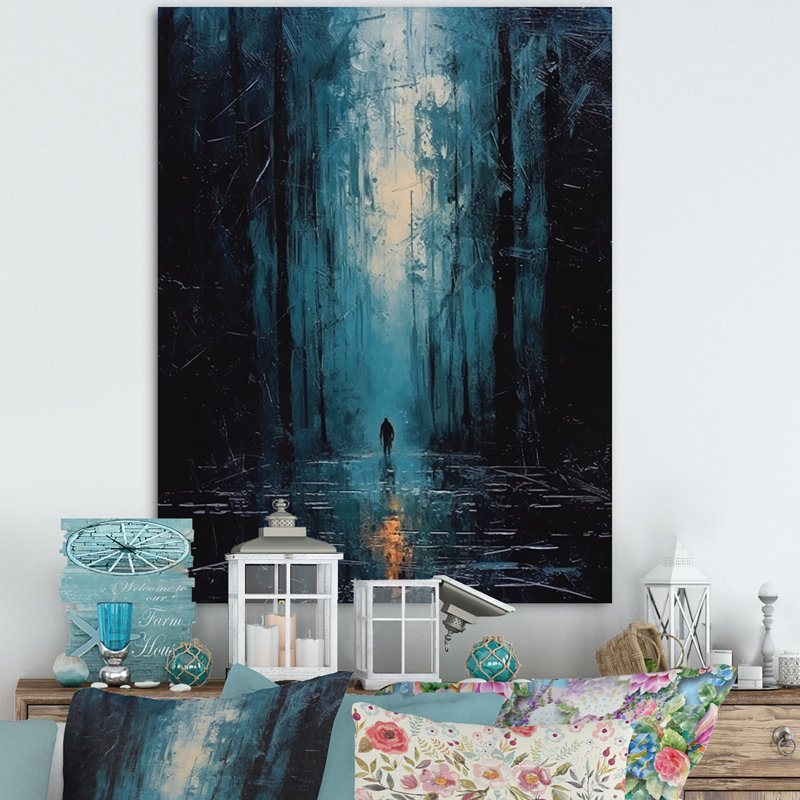 «Solitude Midnight Wandering The Endless Forest», reproduction sur toile, H 40 po x l 30 po x P 1,5 po, Toile tendue
