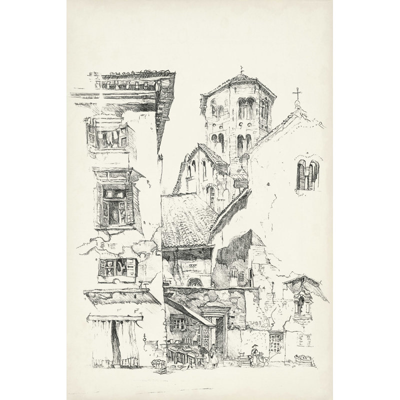Village italien rétro II, H 12 po x l 8 po