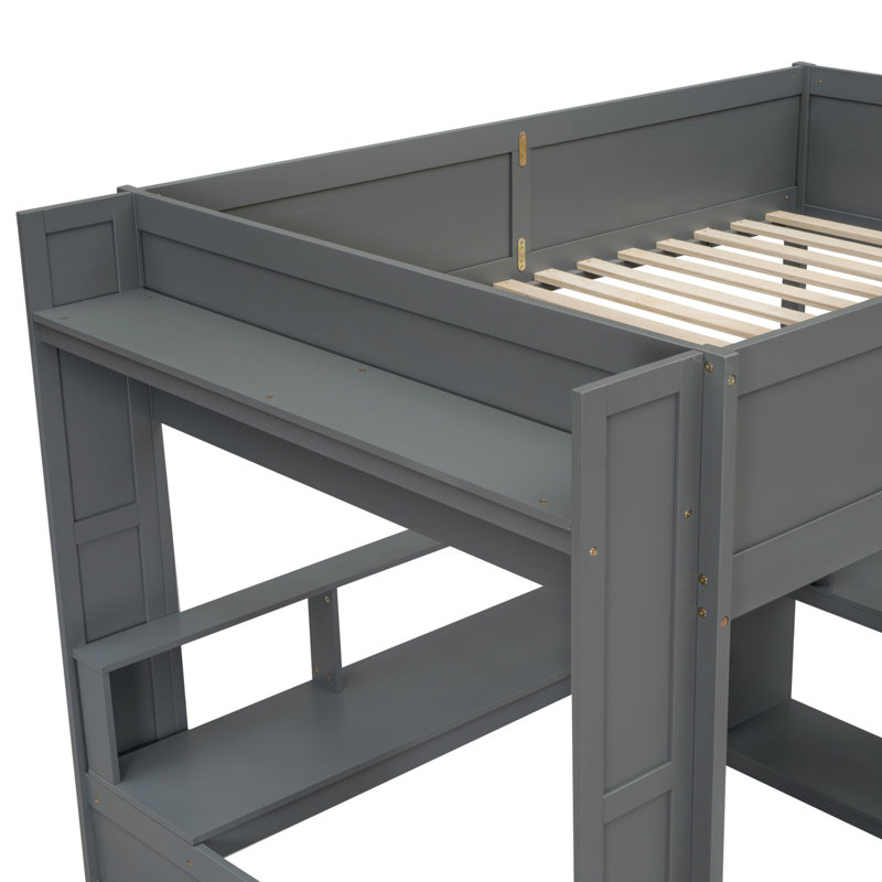 Lit mezzanine en bois avec bureau Wood