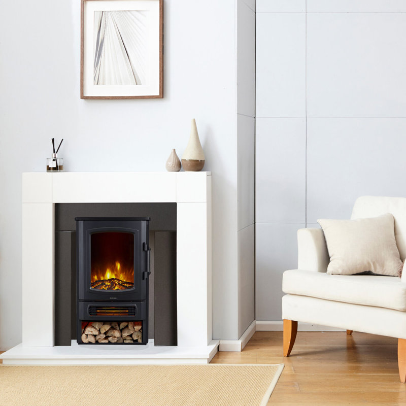 Corona Belfry Heating 44.5cm W Electric Fireplace, Black