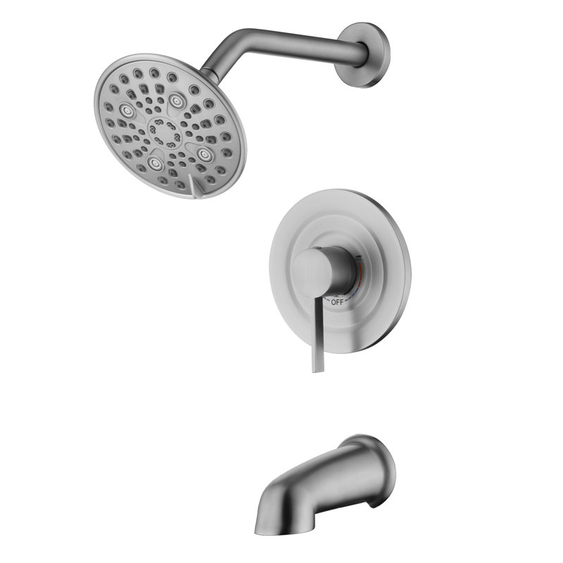 Ensemble de robinet de baignoire et douche avec 6 réglages de jet Sumerain, Nickel brossé