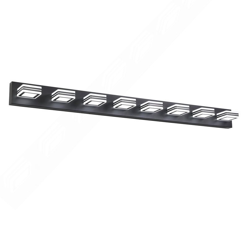 Luminaire de salle de bain moderne à 52 lumières DEL de 52 po - Luminaire mural de salle de bain élégant, en fer et en acrylique, à intensité variable et écoénergétique pour la salle de bain, éclairage de miroir