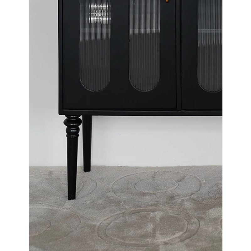 French-Style Vintage Black Accent Cabinet