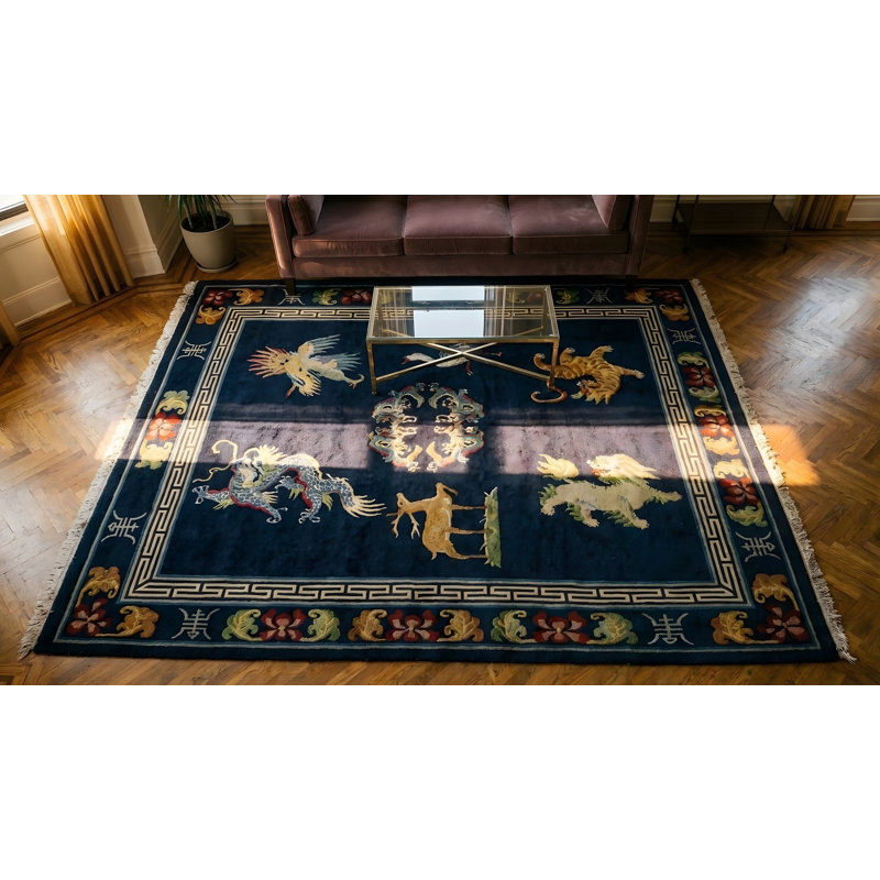 Tapis noué antique chinois - tibétain