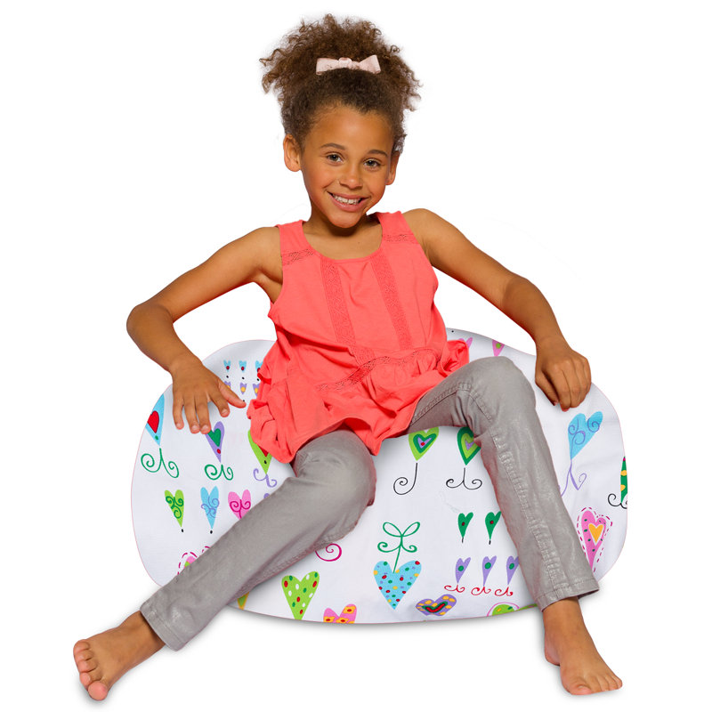 Fauteuil à billes pour enfants, adolescents et adultes - Rempli de perles souples, comprend une housse amovible et lavable à la machine - Plusieurs couleurs, tailles et tissus, y compris nylon doux et toile avec motifs