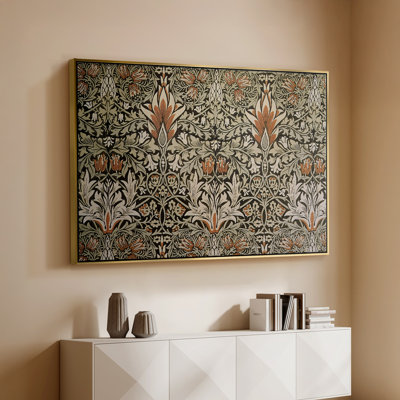 Tête de serpent - gris anthracite / épice, c. 1876 - William Morris - Toile tendue avec châssis encadrée
