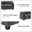 U-shape Boucle Upholstered Sectional Sofa With Armrest-107084687