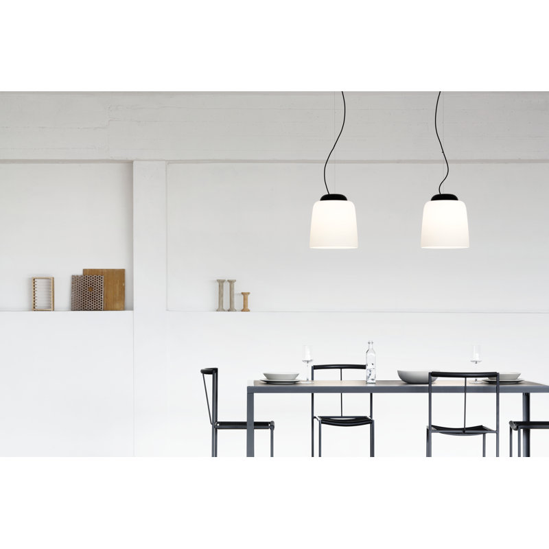 Teodora 1 - Light Dome Pendant, Glossy Black, 200cm H x 30cm W x 30cm D