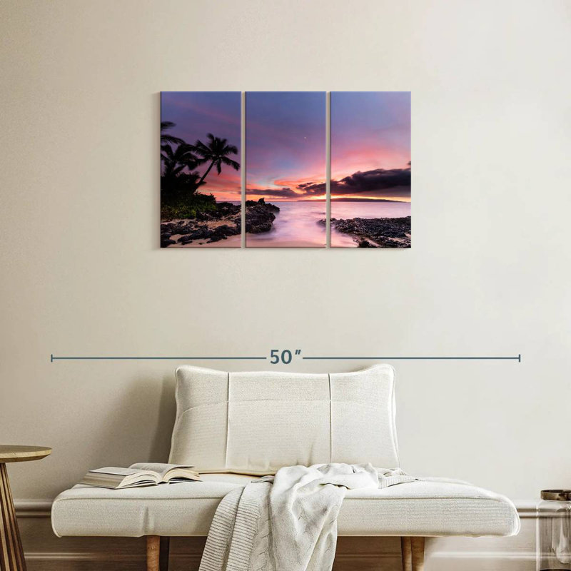 Gillard, Makena Cove, Hawaii, coucher de soleil, H 20 po x l 33 po