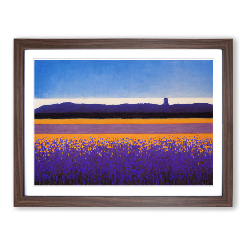 Irresistible Absract Bluebell Field - Framed Print, 46cm H x 64cm W x 2cm D, Walnut