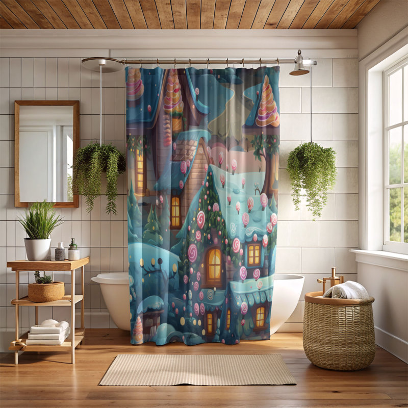 Rideau de douche Candy Abode - Premium, H 74 po x l 71 po