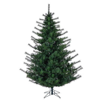 Lodge Pole Pine Artificial UnLit Christmas Tree with 1337 Realistic PVC Tips and Folding Metal Stand. Assembly is required.