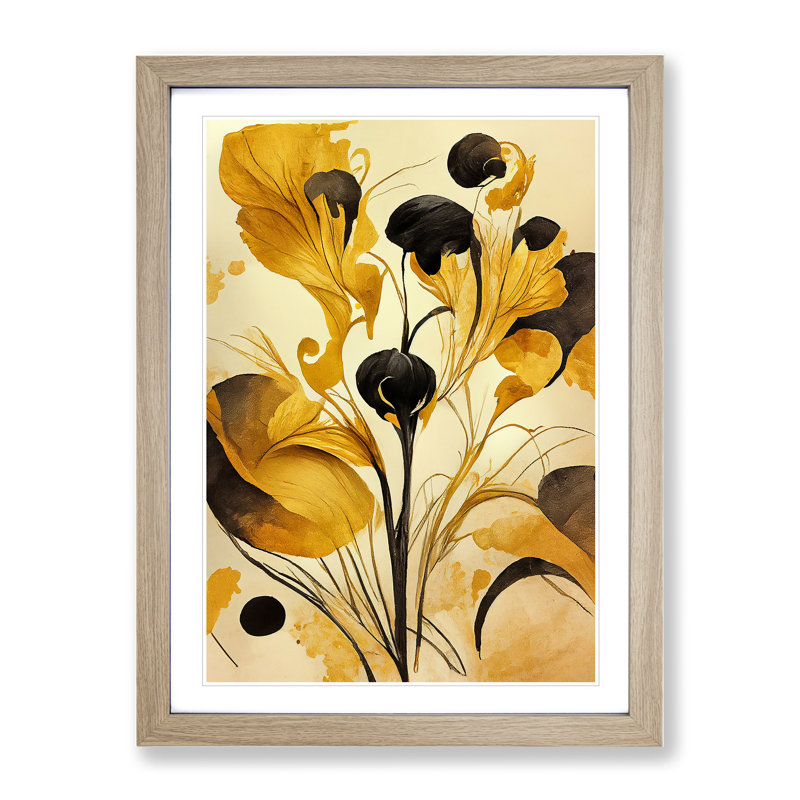 Dreamlike Flowers Abstract - Framed Print, 46cm H x 34cm W x 2cm D, Oak Framed