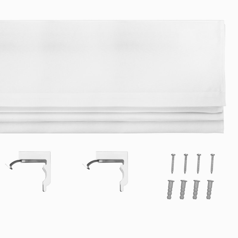Store romain blanc filtrant la lumière, L 42 po x L 64 po