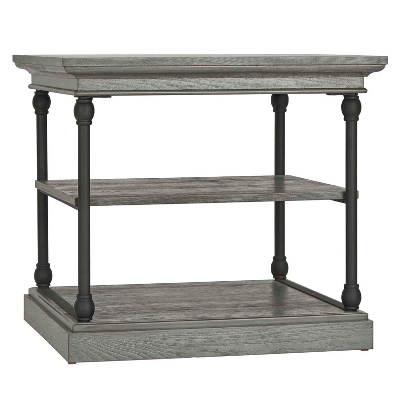 Kyler 25.25" H Square End Table, Frosting Gray