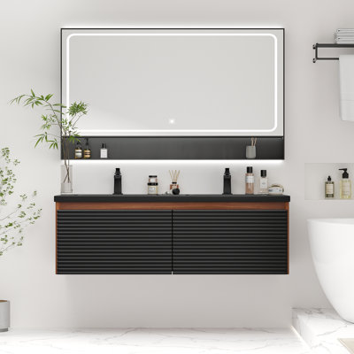 46.93" Wall-Mount Double Bathroom Vanity Base Only