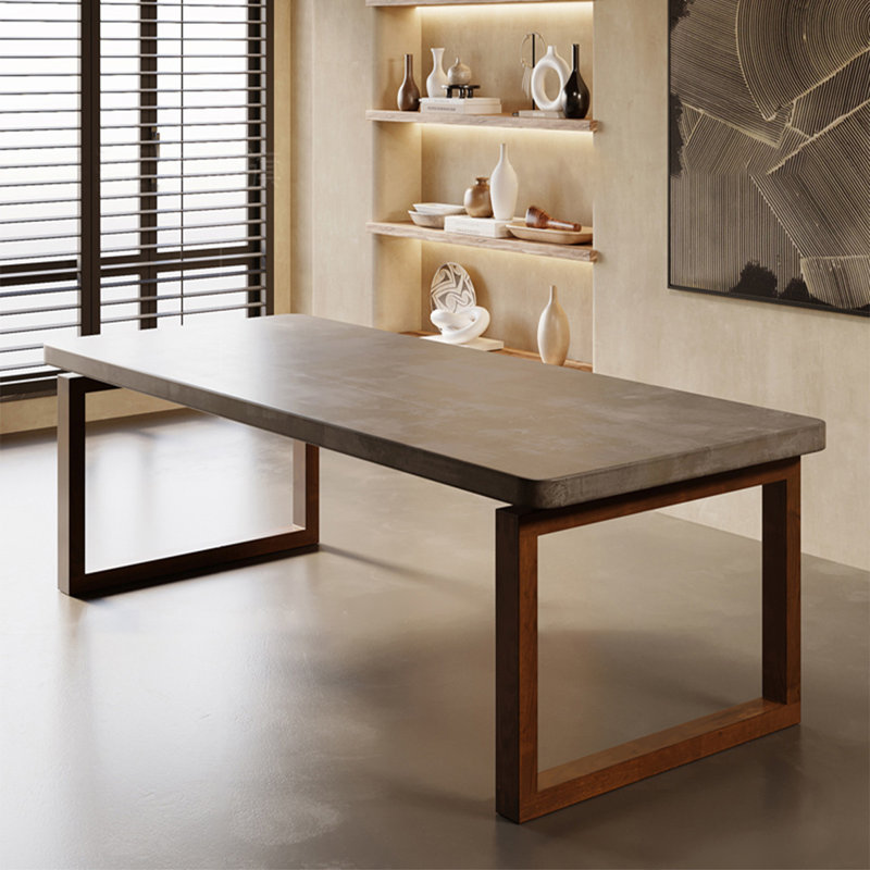 Gray Rectangular Solid wood Butterfly Leaf  Dining Table, 29.53"H x 62.99"L x 31.5"W