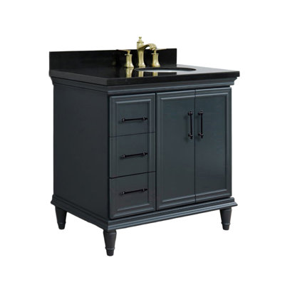 37" Single Vanity with and Oval Sink- Left Door/Left Sink