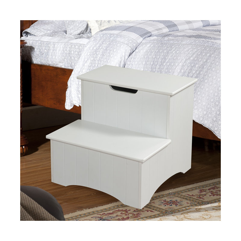 Wooden stool for adults and children Sandro, blanc