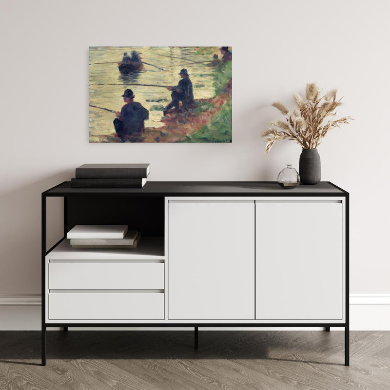 Anglers, Study For La Grande Jatte, 1883 Impressionist Abstract Contemporary Fish Sunset Wall Art Print