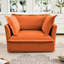Confortable, orange, fauteuil simple, grands coussins de dossier et de lancer, chenille respirante, housses amovibles, conception élégante