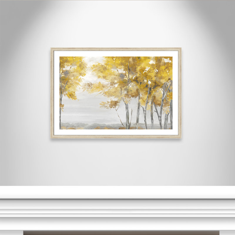 Jaune altruiste - Art encadré autoportant, H 30 po x l 42 po x P 1,25 po, Cadre beige