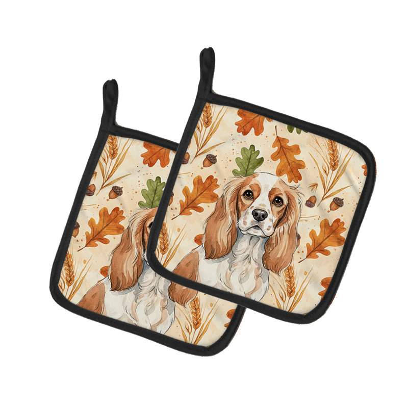 Paire de poignées Blenheim Cavalier Spaniel Heirloom Fall